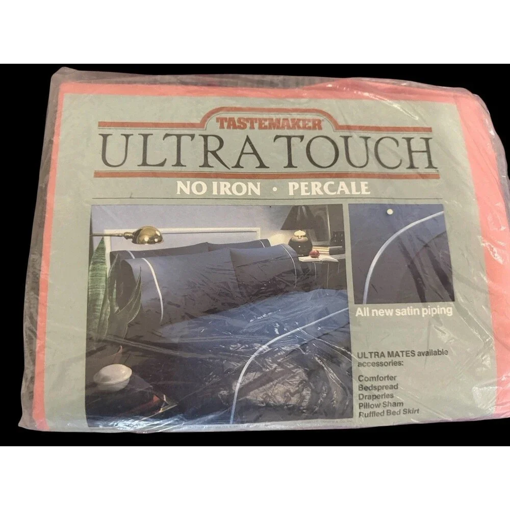 Tastemaker Ultra Touch No Iron Percale Full Flat Sheet Mauve Pink JP Stevens